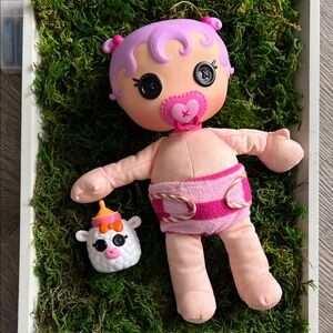 RETRO LALALOOPSY babies Pillow Featherbed 11” soft body doll 2013 MGA W/ bottle